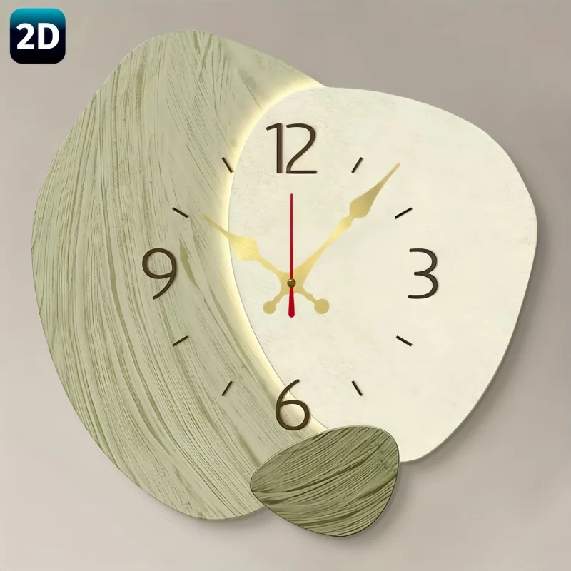 Lighting Home Decor Wall Clocks - 2D плоские деревянные бесшумные настенные часы