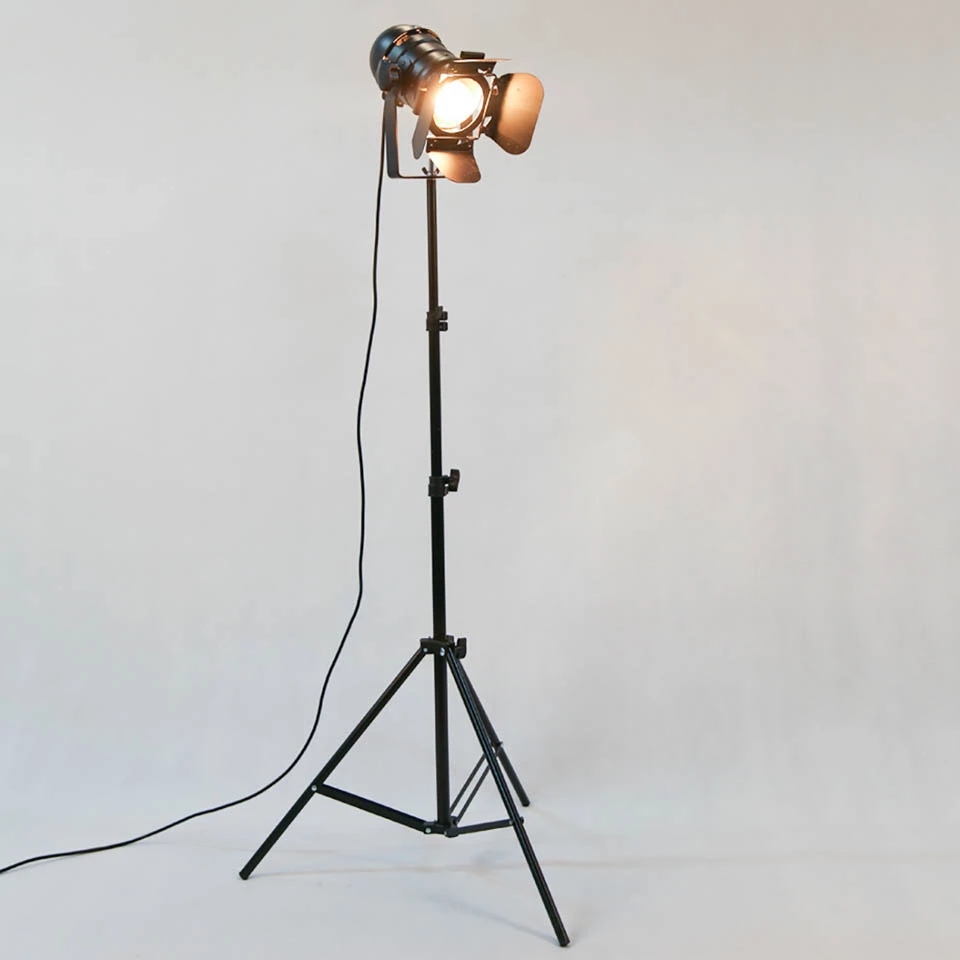 Floor Lamp Tripod - Промышленный бар, креативная студия, ретро-штатив, черный
