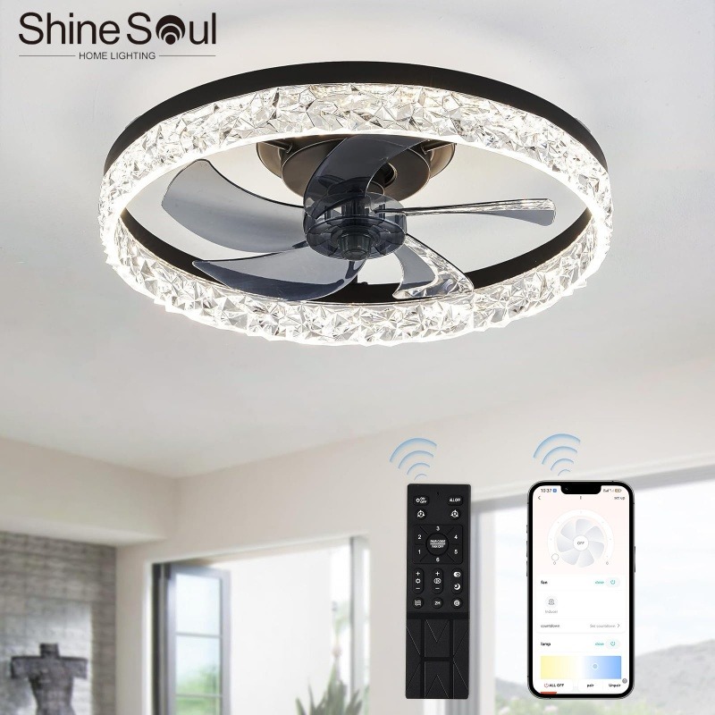 Decor Lighting Ceiling Fans - Современный потолочный вентилятор заподлицо с подсветкой,