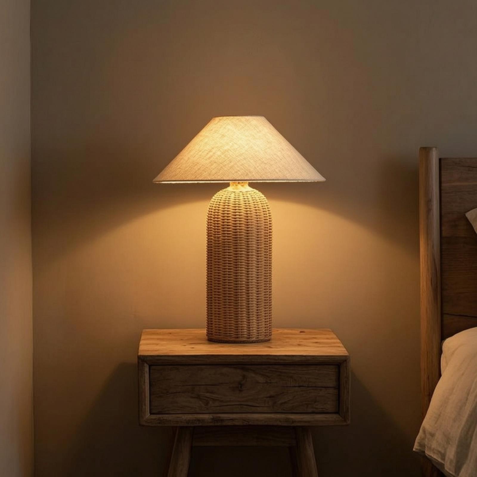 Lighting Decor Living Room - Настольная лампа с основанием из ротанга