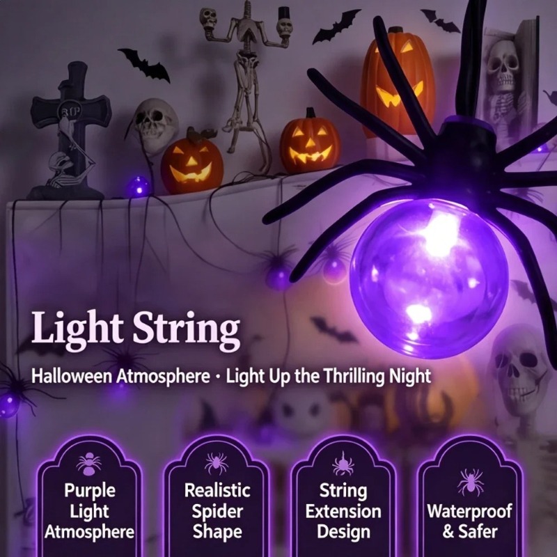 String Light Outdoor - Светодиодные гирлянды-пауки на батарейках, уличные украшения
