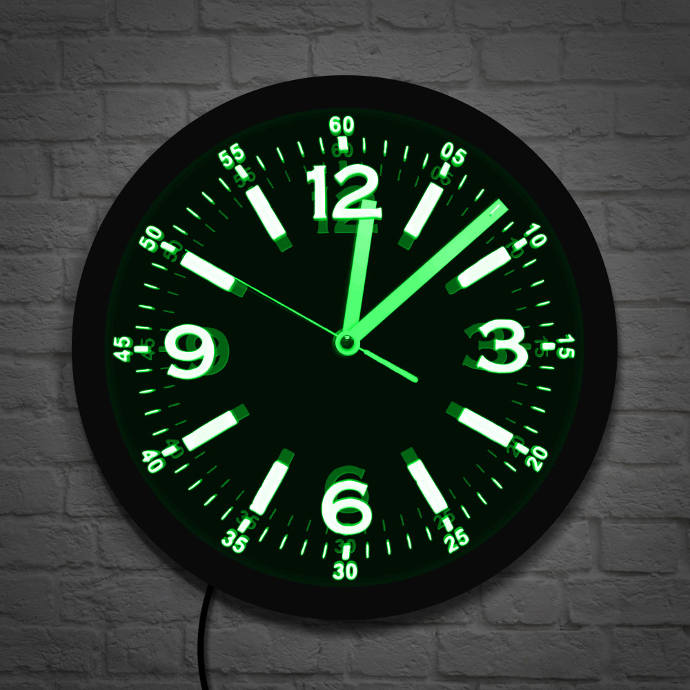 Lighting Home Decor Wall Clocks - Светодиодные неоновые Настенные часы в современном