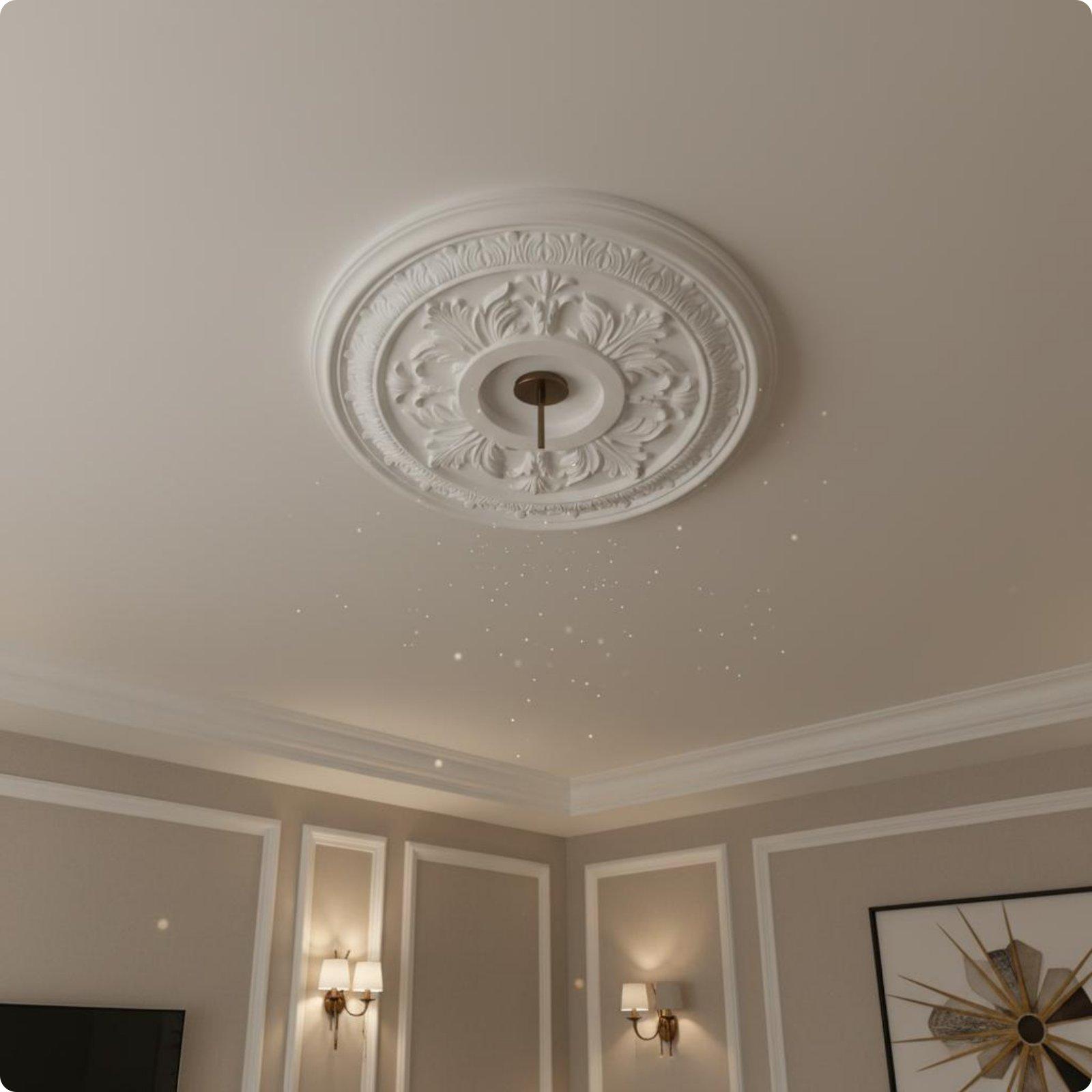 Decor Lighting Fixtures - Золотая рельефная потолочная панель-медальон из полиуретана,