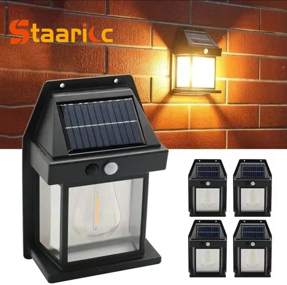 String Light Outdoor - Уличный солнечный настенный светильник с датчиком