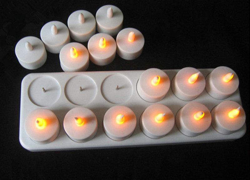Lighting Decoration Wedding - Набор из 12 перезаряжаемых светодиодных свечей