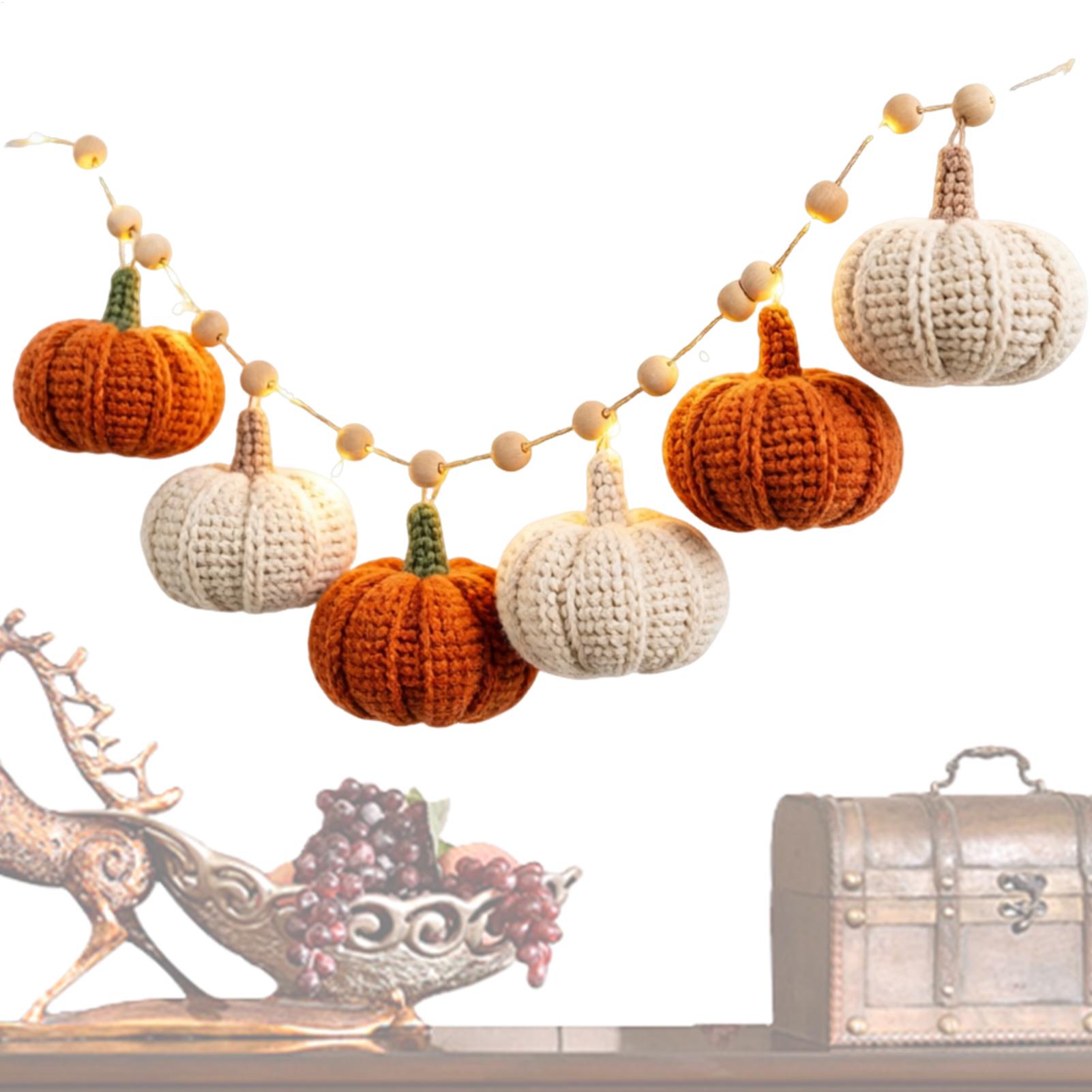 String Light Outdoor - Гирлянда для Хэллоуина: осенний венок, тыквы,