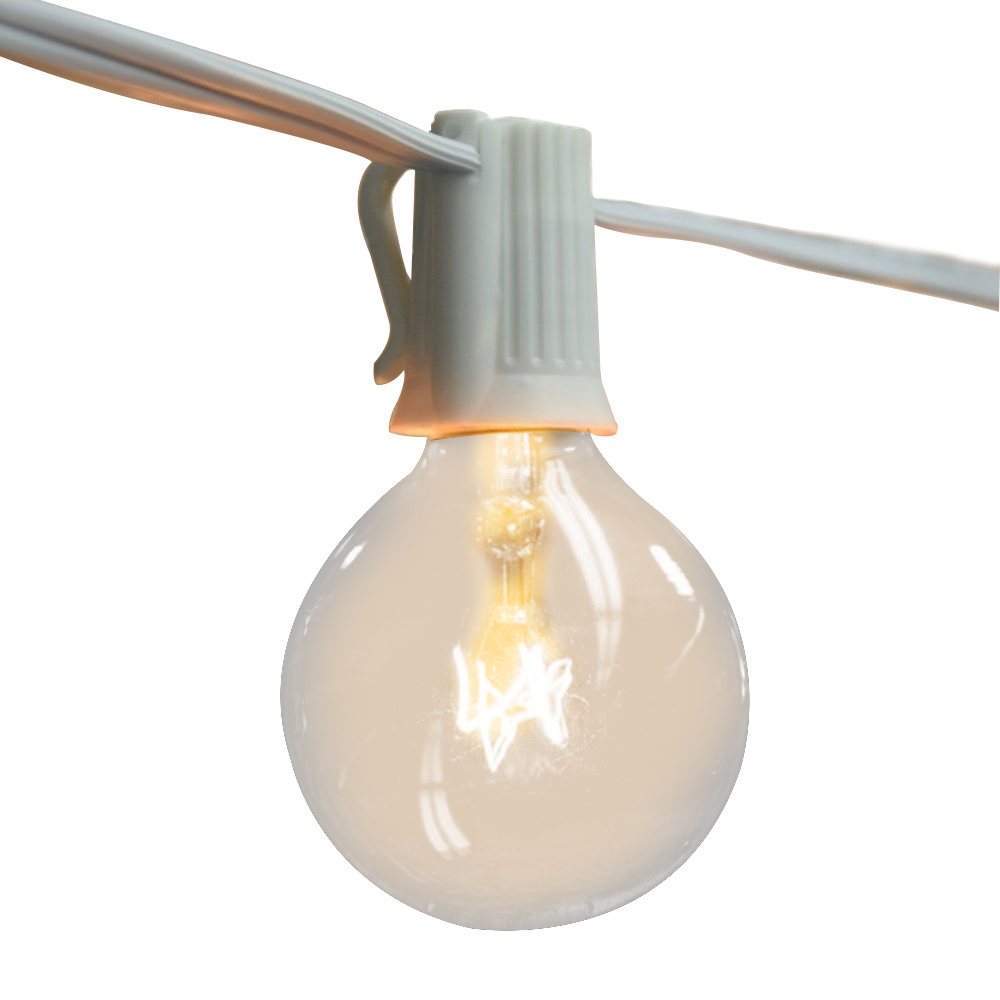 String Light Outdoor - Винтажная гирлянда G40 с прозрачными лампочками,