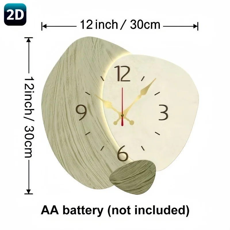2D плоские деревянные бесшумны – обзор и цена Lighting Home Decor Wall Clocks