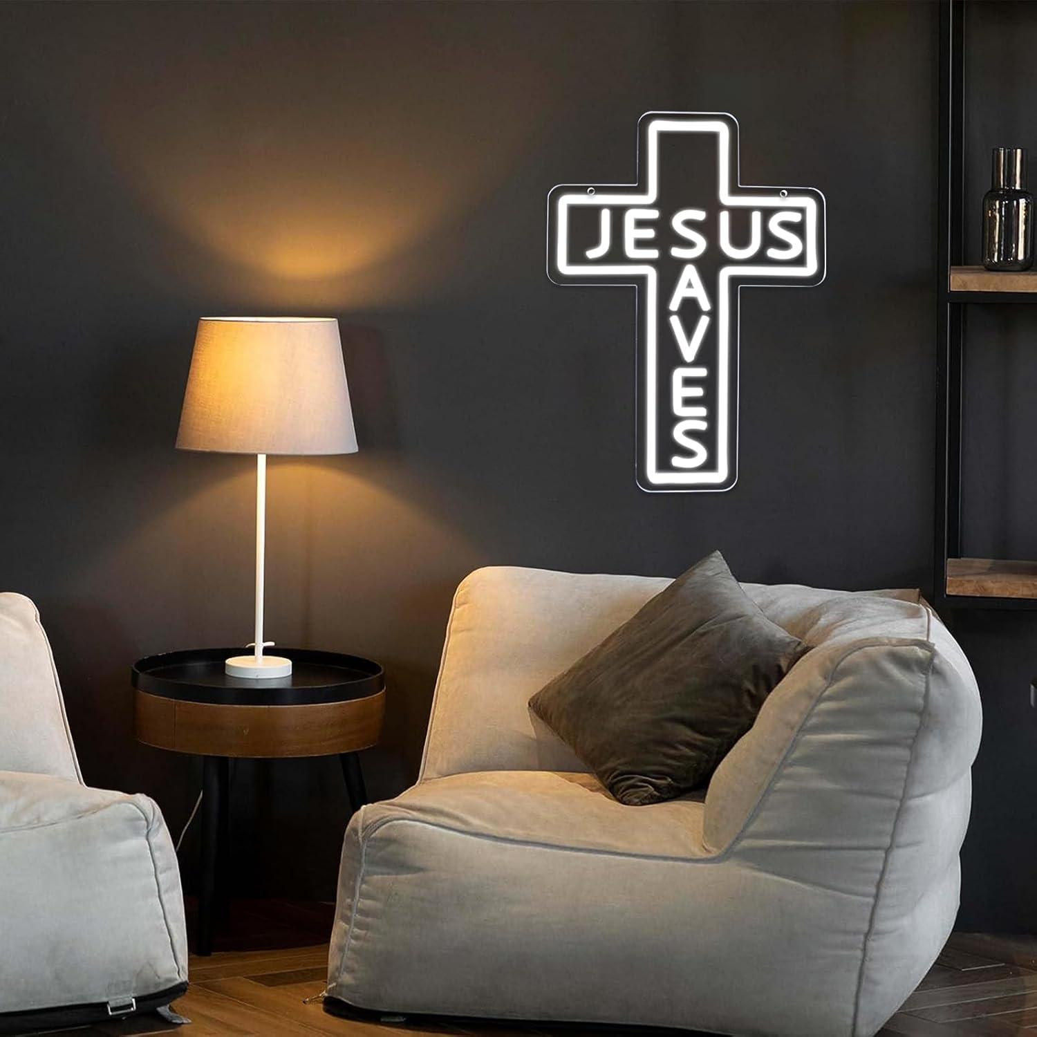 Неоновые вывески «Иисус спасае – обзор и цена Lighting Decor Living Room