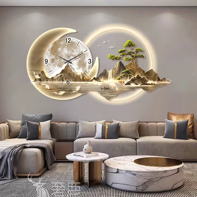 Модные Роскошные Настенные час – обзор и цена Lighting Home Decor Wall Clocks