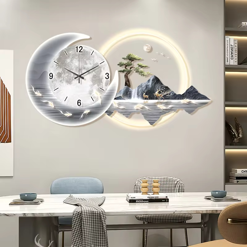 Модные Роскошные Настенные час – обзор и цена Lighting Home Decor Wall Clocks